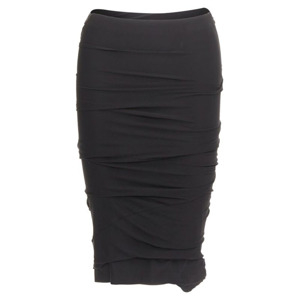 Tom Ford Black Viscose Ruched Asymmetric Skirt